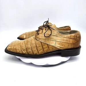 Emilio Franco Shoe Men's 12 Italian Calfskin Gator Print Exotic Oxfords